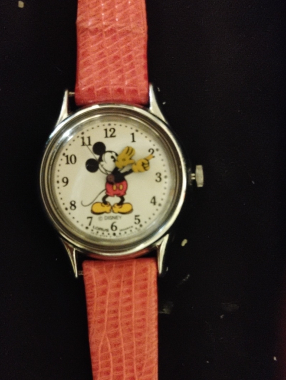 Disney Kids Coral Pink Mickey Mouse Analog Watch